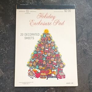 American Greetings Festive Holiday Enclosure Pad with Colorful Tree